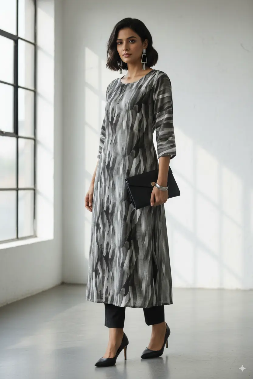 Deeksha Peacock Zebra stripe Black